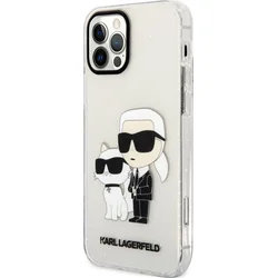 Karl Lagerfeld IML Glitter Karl and Choupette NFT Zadný kryt pre iPhone 12/12 Pro Transparent