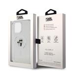 Karl Lagerfeld IML Glitter Karl and Choupette Zadný kryt MagSafe pre iPhone 15 Pro Max Transparent