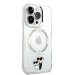 Karl Lagerfeld IML Karl and Choupette NFT MagSafe zadný kryt pre iPhone 14 Pro Transparent