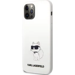 Karl Lagerfeld Liquid Silicone Choupette NFT Zadní Kryt pro iPhone 12/12 Pro White