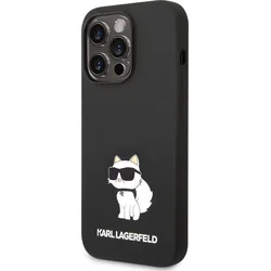 Karl Lagerfeld Liquid Silicone Choupette NFT Zadný kryt pre iPhone 14 Pro Black