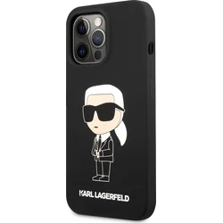 Karl Lagerfeld Liquid Silicone Ikonik NFT Zadní Kryt pro iPhone 13 Pro Black