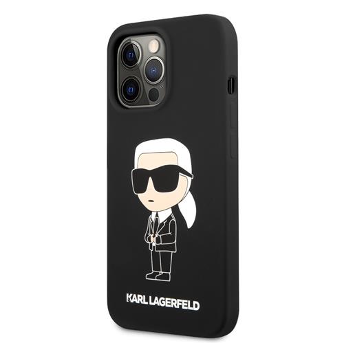 Karl Lagerfeld Liquid Silicone Ikonik NFT Zadný kryt pre iPhone 13 Pro Black