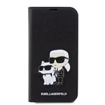 Karl Lagerfeld PU Saffiano Karl and Choupette NFT Book Pouzdro pro iPhone 13 Pro Black