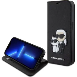 Karl Lagerfeld PU Saffiano Karl and Choupette NFT Book Pouzdro pro iPhone 15 Pro Black