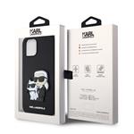 Karl Lagerfeld PU Saffiano Karl and Choupette NFT Zadní Kryt pro iPhone 12 Pro Max Black
