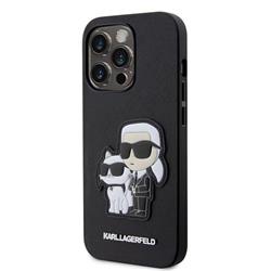 Karl Lagerfeld PU Saffiano Karl and Choupette NFT Zadní Kryt pro iPhone 13 Pro Black