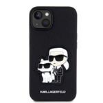 Karl Lagerfeld PU Saffiano Karl and Choupette NFT zadný kryt pre iPhone 13 Black