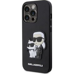 Karl Lagerfeld PU Saffiano Karl and Choupette NFT zadný kryt pre iPhone 13 Pro Black