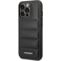 Karl Lagerfeld Quilted Puffy Metal Logo Zadní Kryt pro iPhone 14 Pro Black