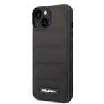 Karl Lagerfeld Quilted Puffy Metal Logo Zadní Kryt pro iPhone 15 Black