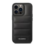 Karl Lagerfeld Quilted Puffy Metal Logo Zadní Kryt pro iPhone 15 Pro Black
