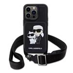 Karl Lagerfeld Saffiano Crossbody Karl and Choupette NFT Kryt pro iPhone 14 Pro Black