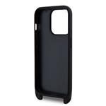 Karl Lagerfeld Saffiano Crossbody Metal Ikonik Zadný kryt pre iPhone 15 Pro Black