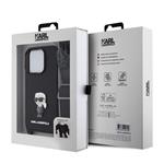 Karl Lagerfeld Saffiano Crossbody Metal Ikonik Zadný kryt pre iPhone 15 Pro Black