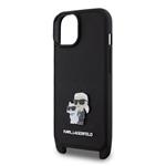 Karl Lagerfeld Saffiano Crossbody Metal Karl and Choupette Zadný kryt pre iPhone 15 Black