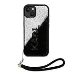 Karl Lagerfeld Sequins Reversible Zadní Kryt pro iPhone 13 Black/Silver