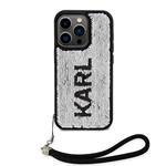 Karl Lagerfeld Sequins Reversible Zadní Kryt pro iPhone 13 Pro Black/Silver