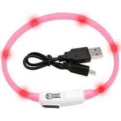 Karlie LED svetelný obojok pre mačky ružový obvod 20-35cm