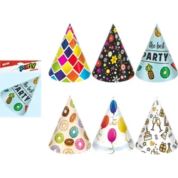 Karnevalový klobúk 6ks 16cm mix papiera č.5