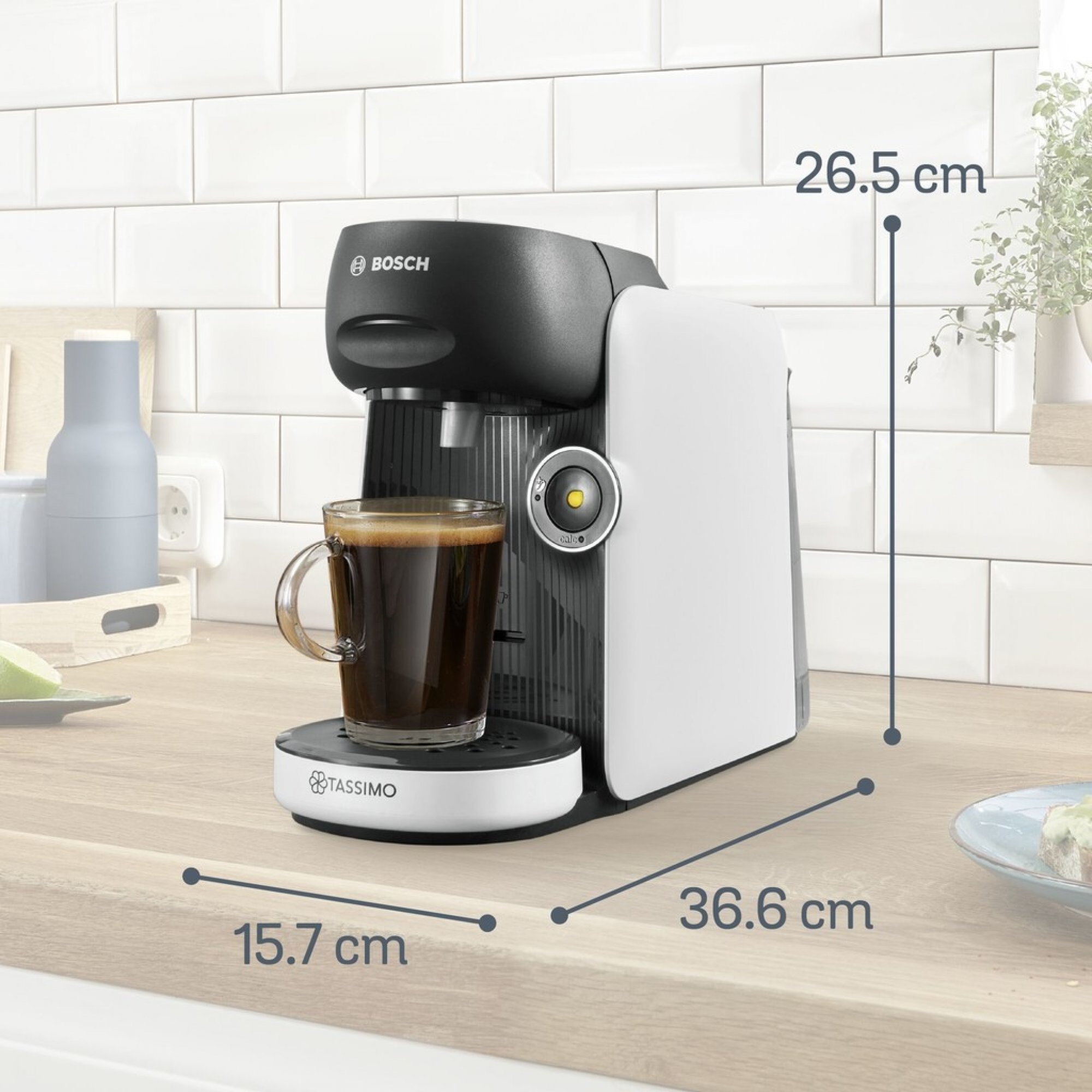 Kávovar na kapsule Bosch Tassimo Finesse TAS16B4, sivo-biely
