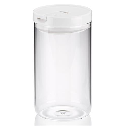 KELA Skleněná dóza ARIK 1,2 l, bílá 