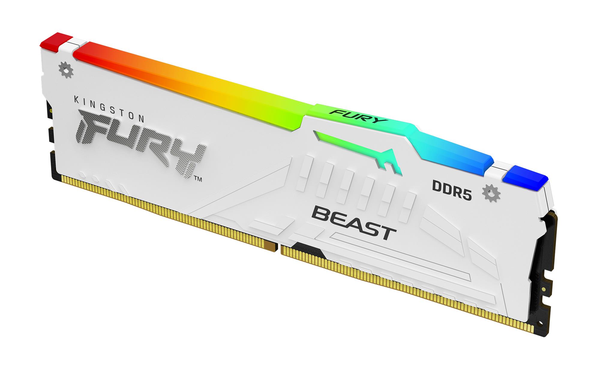 Kingston Fury Beast DDR5 RGB 64GB 5600MHz, AMD EXPO, bílá (Kit 2x 32GB)