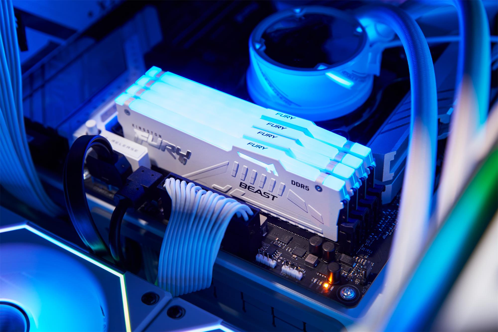 Kingston Fury Beast DDR5 RGB 64GB 5600MHz, AMD EXPO, bílá (Kit 2x 32GB)