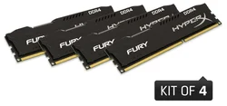 Kingston HyperX Fury 32GB (Kit 4x8GB) 2666MHz DDR4 CL15, černý chladič