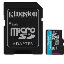 Kingston micro SDXC 256GB Canvas Go! Plus A2 U3 V30 170MB/s + SD adaptér SDCG3/256GB