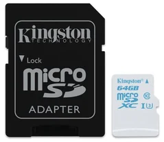 Kingston Micro SDXC 64GB (SDCAC/64GB) UHS-I U3 Action Camera (čtení/zápis; 90/45MB/s + adapt