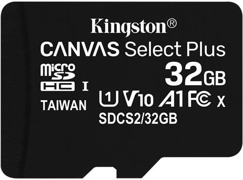 Kingston microSDHC 32GB Canvas Select Plus A1 C10 Card (rychlost až 100 MB/s) bez adaptéru