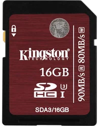 Kingston SDA3/16GB 4K video SDHC class 10, 90MB/s, UHS-3, dozivotni zaruka