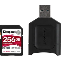 KINGSTON SDHC 256GB Canvas React Plus UHS-II V90 (čtení/zápis: 300/260MB/s) + čtečka MLPR2/256GB - Paměťové karty