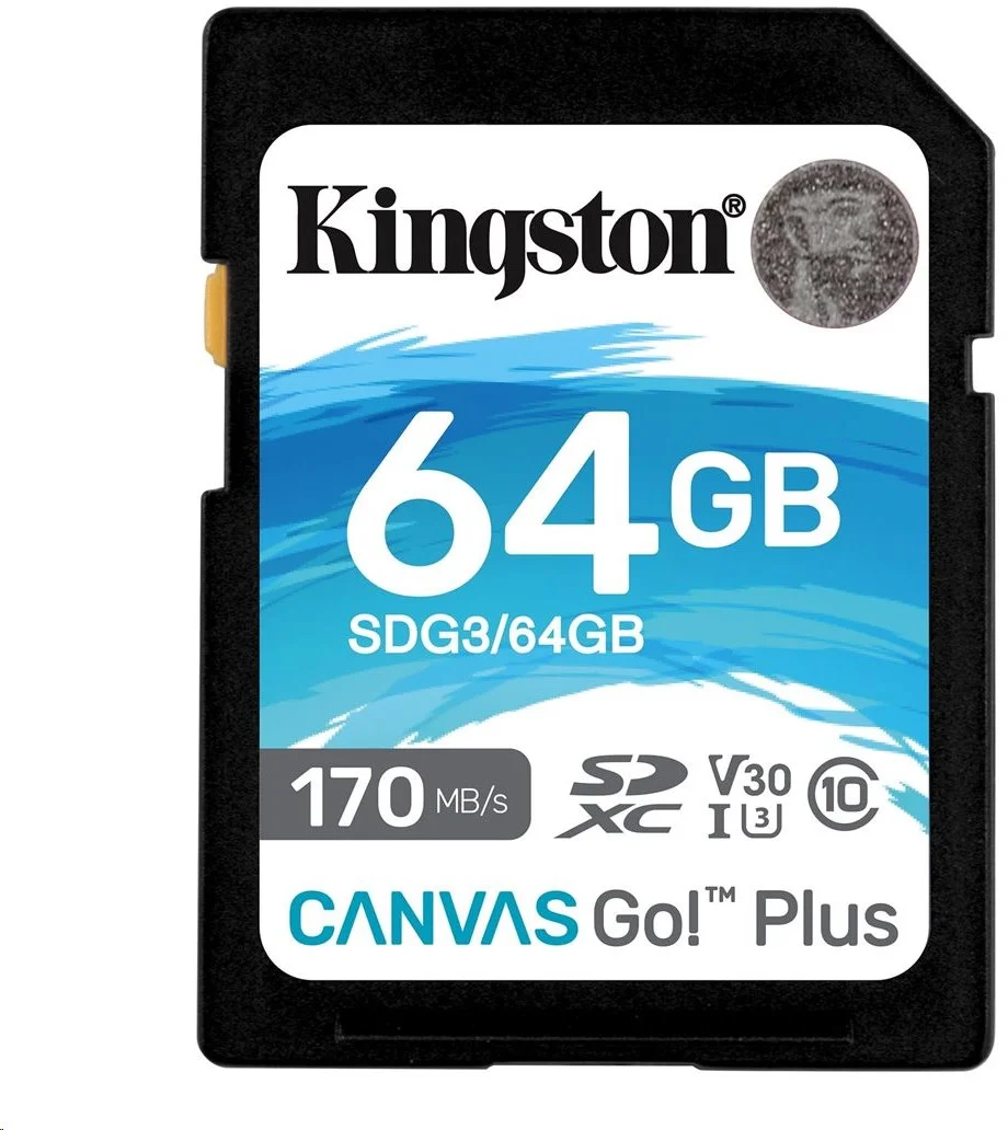 Kingston SDXC 64GB Canvas Go! Plus UHS-I U3 V30 rýchlosť až 170MB/s SDG3/64GB