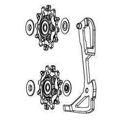 Kladky a vodítko k přehazovačce SRAM GX 1X11/FORCE1/RIVAL1 TYPE 2.1 (dlouhé vodítko)