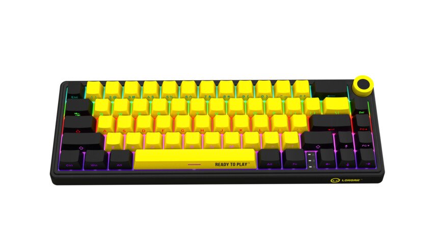 Klávesnica LORGAR KBP70MW, mechanická, bezdrôtová herná, čierna/žltá, CS