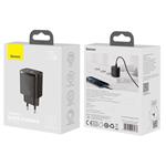 Kompaktný rýchlonabíjací adaptér Baseus USB-A + Type-C 20W EU, čierny
