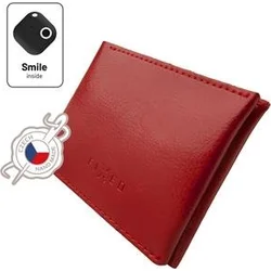 Kožená peňaženka Smile Wallet so smart trackerom FIXED Smile s motion senzorom, červená FIXSM-SMMW-RD