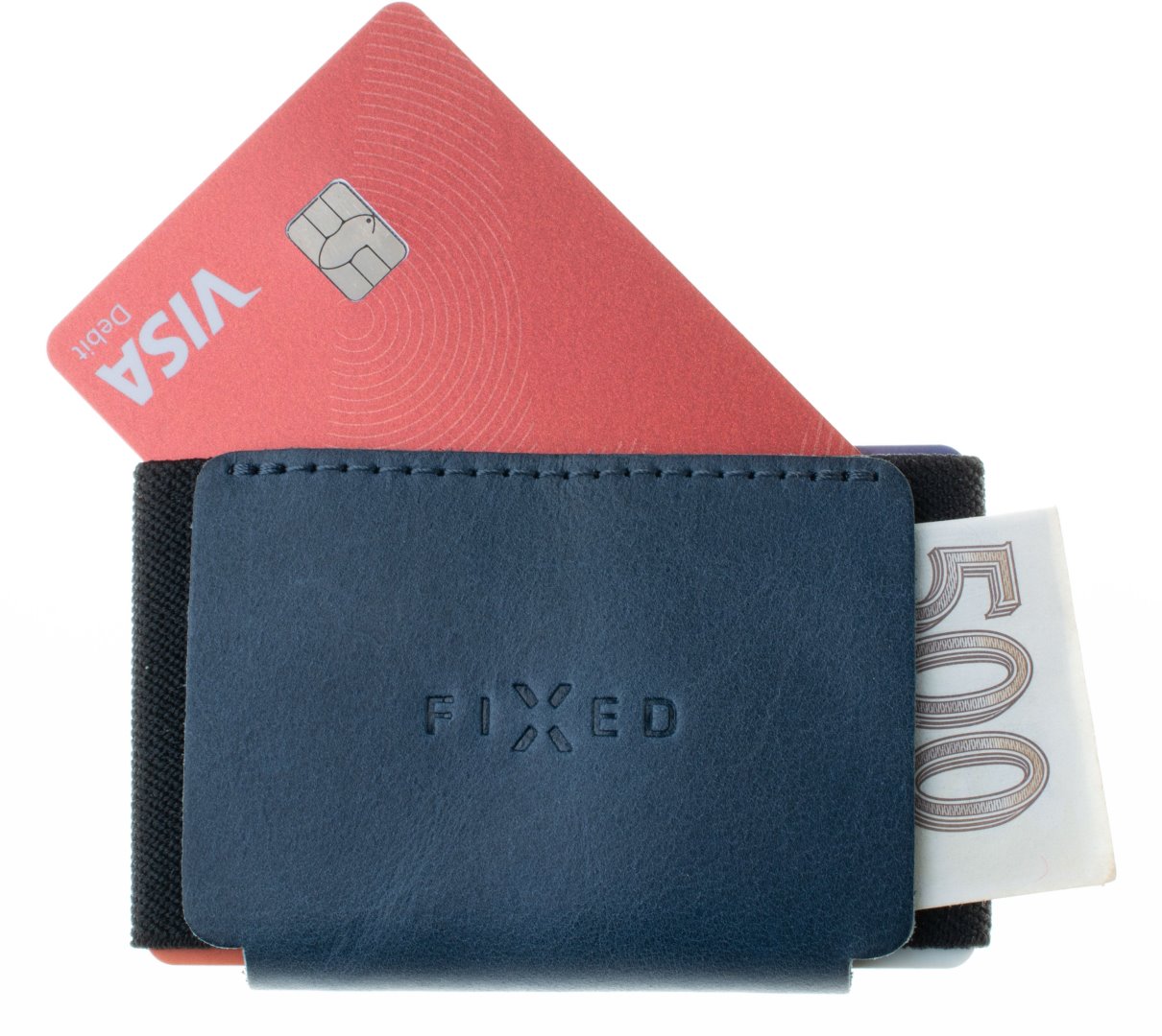 Kožená peňaženka Tiny Wallet for AirTag z pravej hovädzia koža, modrá FIXWAT-STN2-BL