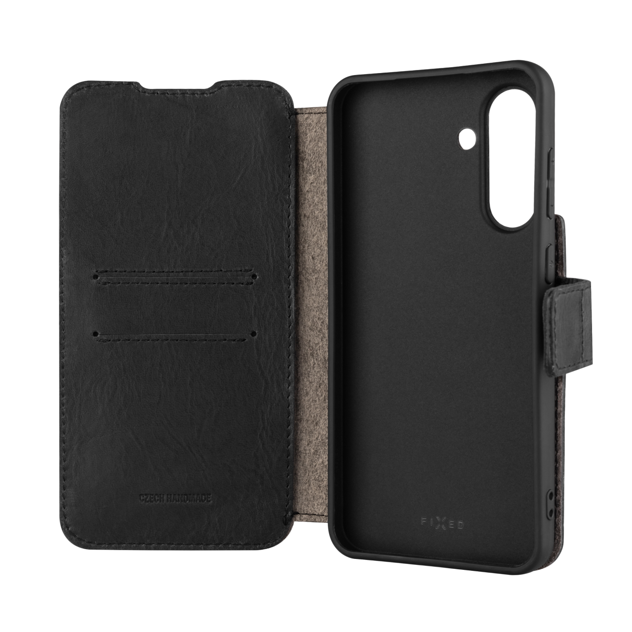 Kožené puzdro typu kniha FIXED ProFit pre Samsung Galaxy A36 5G, čierne