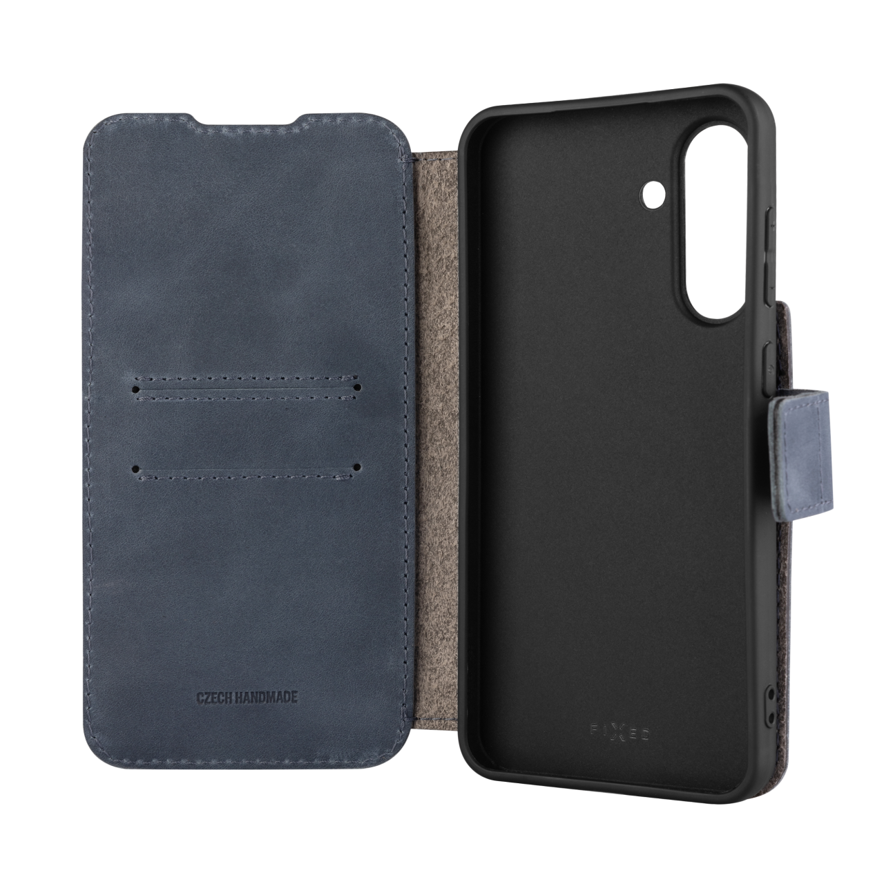 Kožené puzdro typu kniha FIXED ProFit pre Samsung Galaxy A36 5G, modré