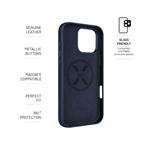 Kožený zadní kryt FIXED MagLeather s podporou MagSafe pro Apple iPhone 16 Pro Max, modrý