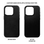 Kožený zadný kryt FIXED MagLeather s podporou MagSafe pre Apple iPhone 16 Plus, čierny