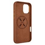 Kožený zadný kryt FIXED MagLeather s podporou MagSafe pre Apple iPhone 16 Plus, hnedý