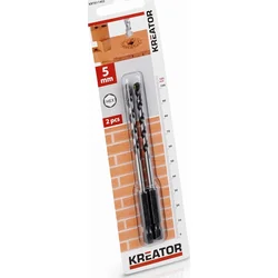 Kreator KRT011402 - 2 ks HEX Vrtáků do kamene a zdiva 5.0 x 105 mm