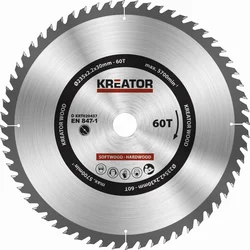 Kreator KRT020437 - Pilový kotúč na drevo 235 mm 60T