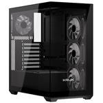 Krux skříň Exo / ATX / 4x120mm RBG fan / 2xUSB 2.0 / USB-C / tvrzené sklo / černá