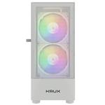 Krux skříň Vako RGB/ ATX / 2x140mm RGB fan / 1x120mm RGB fan / 2xUSB 2.0 / USB 3.0 / bílá
