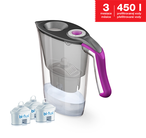 Laica J9062A1 Set filtrační konvice Lucia +3 filtry Bi-flux, fialová